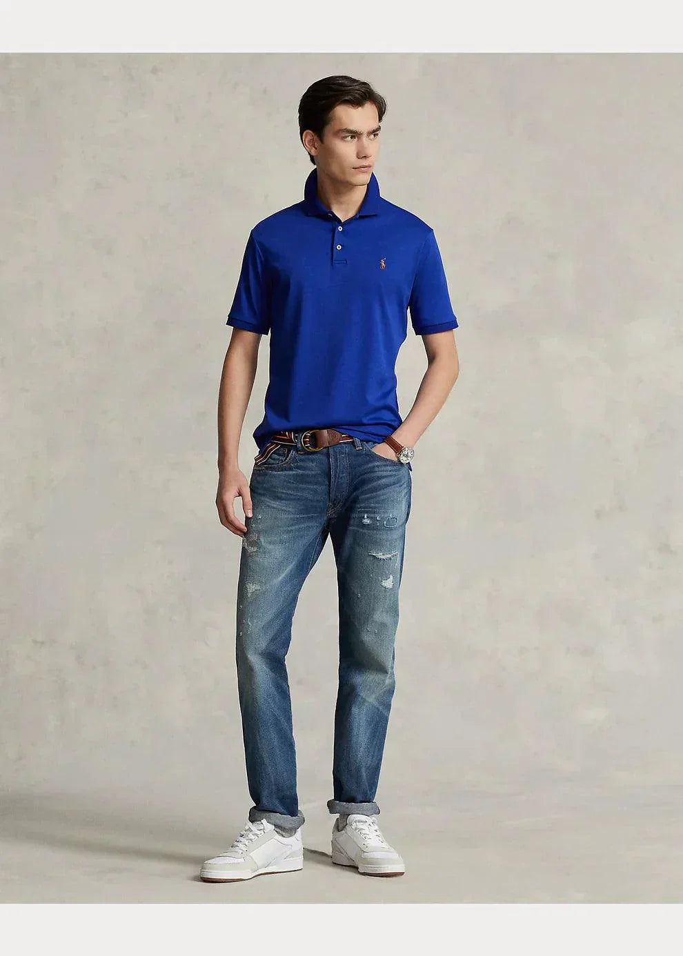 SOFT COTTON POLO – BLUE