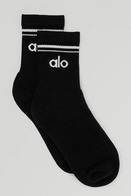 Unisex retro-style mid-calf socks - Black