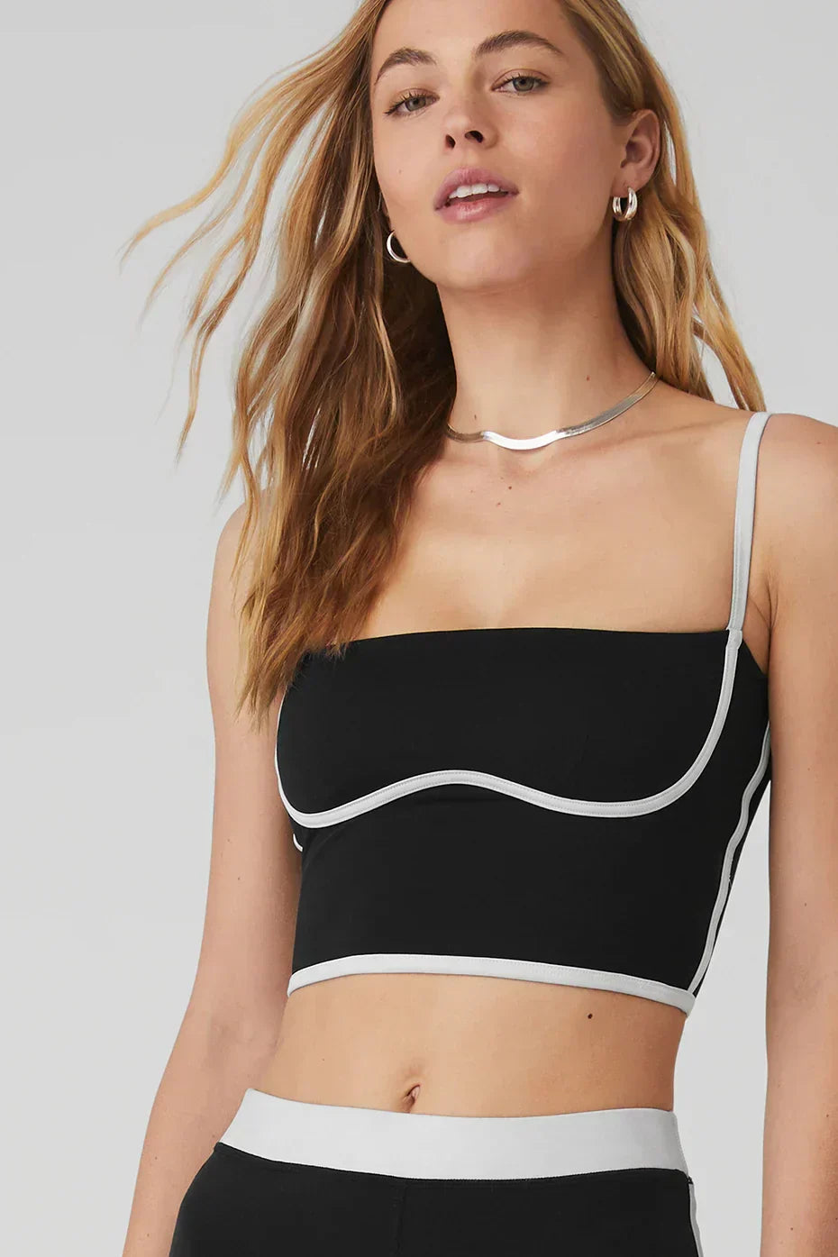 Streamlined bralette with airbrush print - black/white
