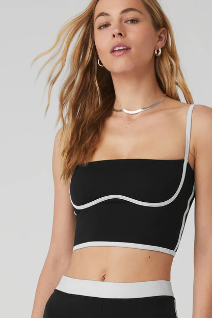 Streamlined bralette with airbrush print - black/white