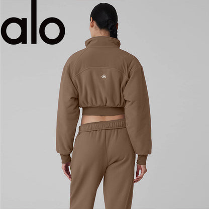 Short fleece jacket in a winter mix