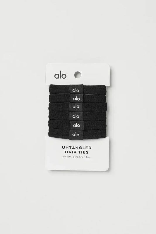 Detangling hair elastics, 6 pieces, black