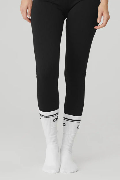 Retro bar socks for women - white