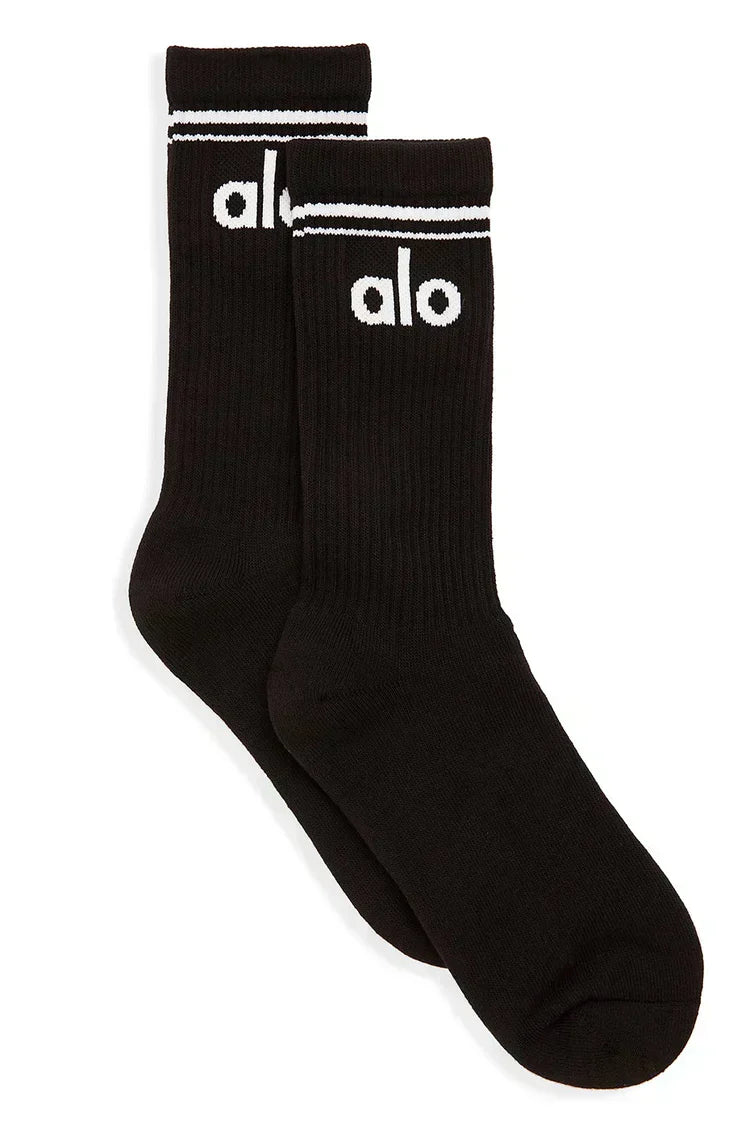 Unisex retro socks black
