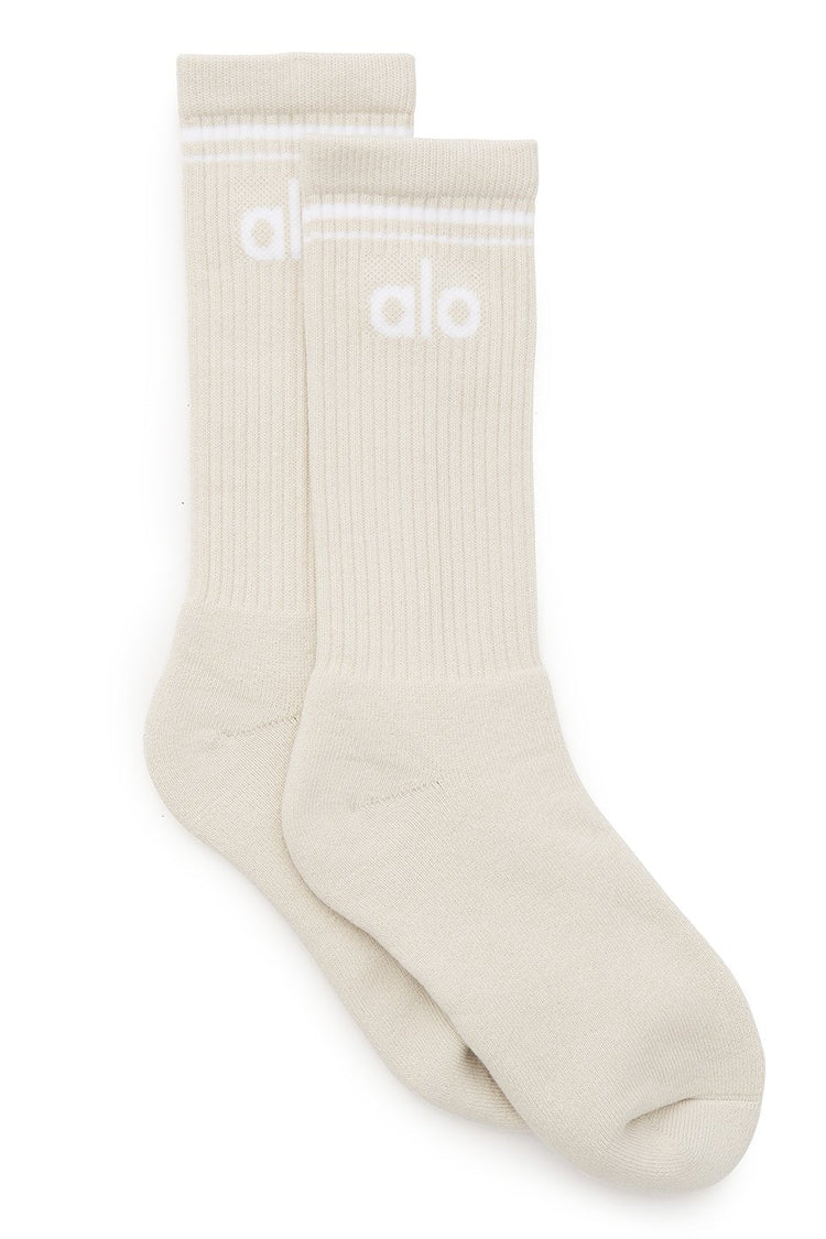 Unisex retro socks in beige/white/black