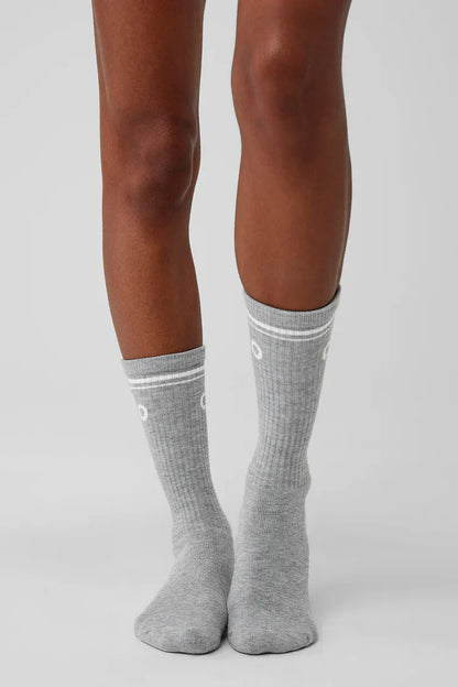 Unisex retro socks gray/white