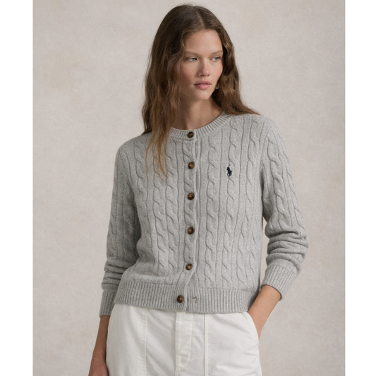 CABLE-KNIT COTTON CARDIGAN