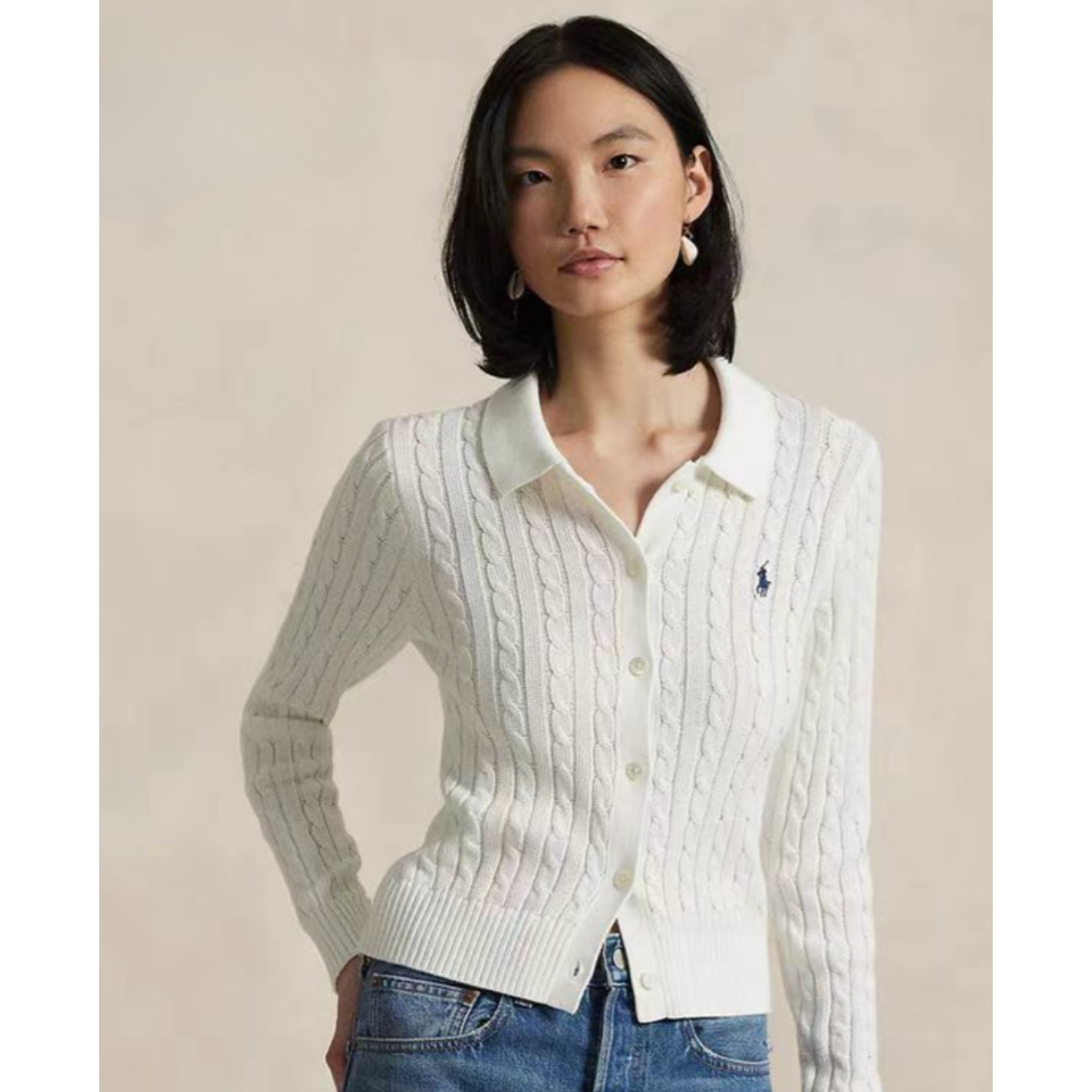 Kabelgebreid Katoenen Vest