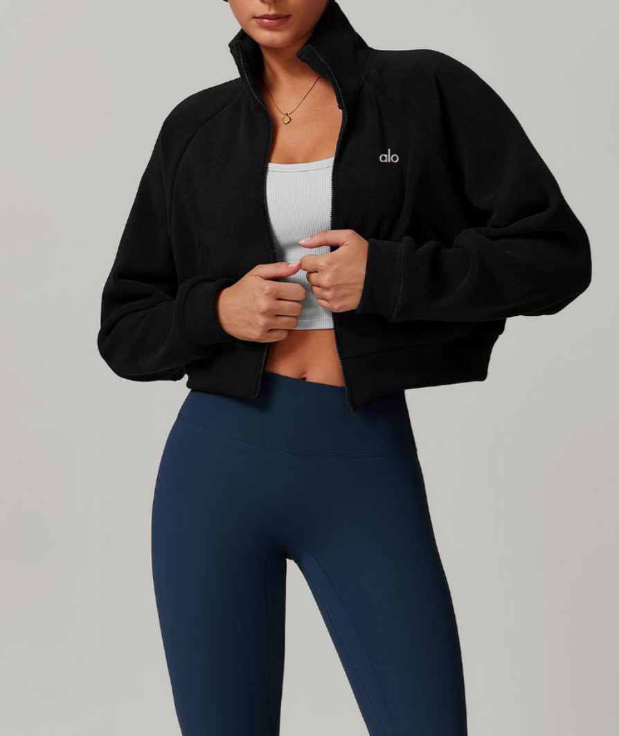 Fleece jacket with zipper