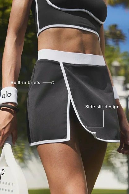 Streamlined skirt with airbrush effect - black/white