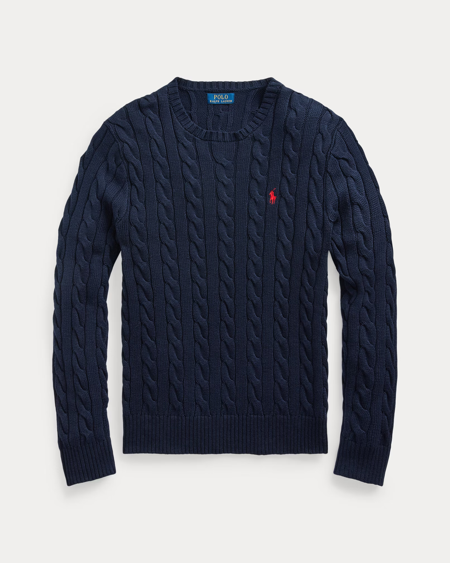 CABLE-KNIT SWEATER – NAVY BLUE