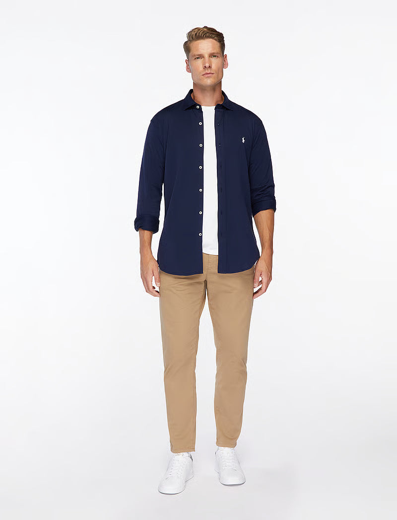 POLO WITH KNIT COLLAR – CASUAL SHIRT