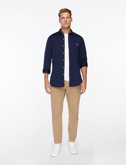 POLO WITH KNIT COLLAR – CASUAL SHIRT