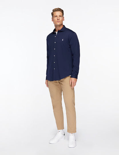 POLO WITH KNIT COLLAR – CASUAL SHIRT