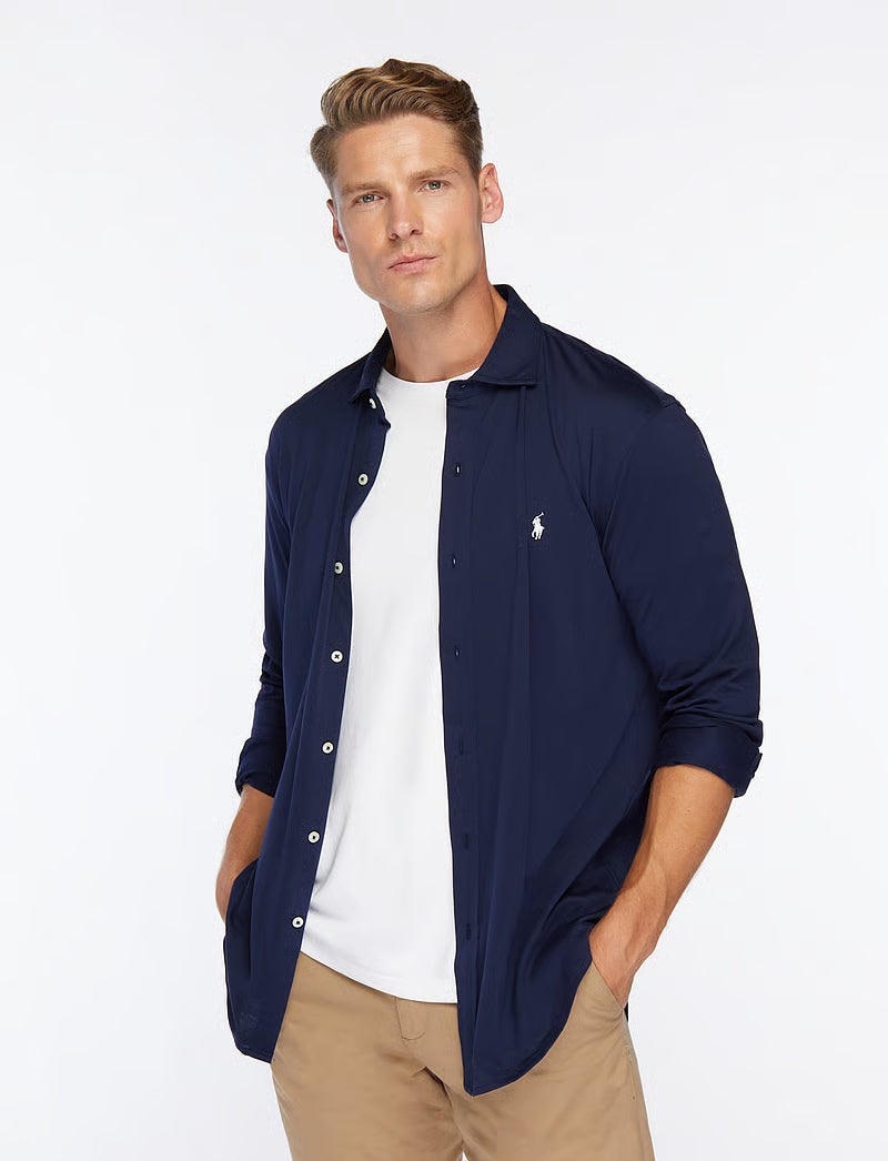 POLO WITH KNIT COLLAR – CASUAL SHIRT