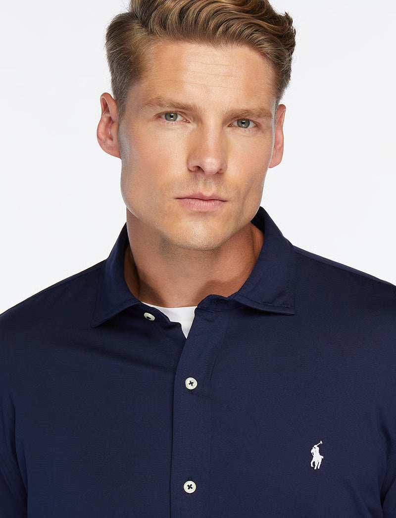 POLO WITH KNIT COLLAR – CASUAL SHIRT